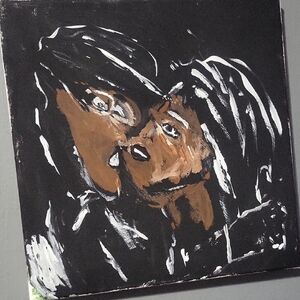 Modern Black and Brown Abstract Painting